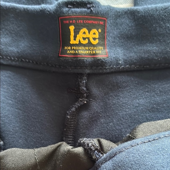 Lee Navy wide leg stretch trousers - Picture 2 of 4